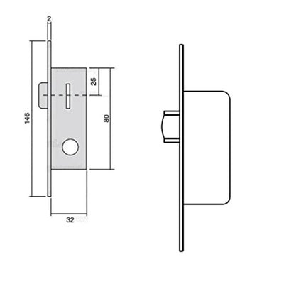 Cerradura para Perfiles Metálicos Solo Rodillo 2218/20/AI INOX TESA