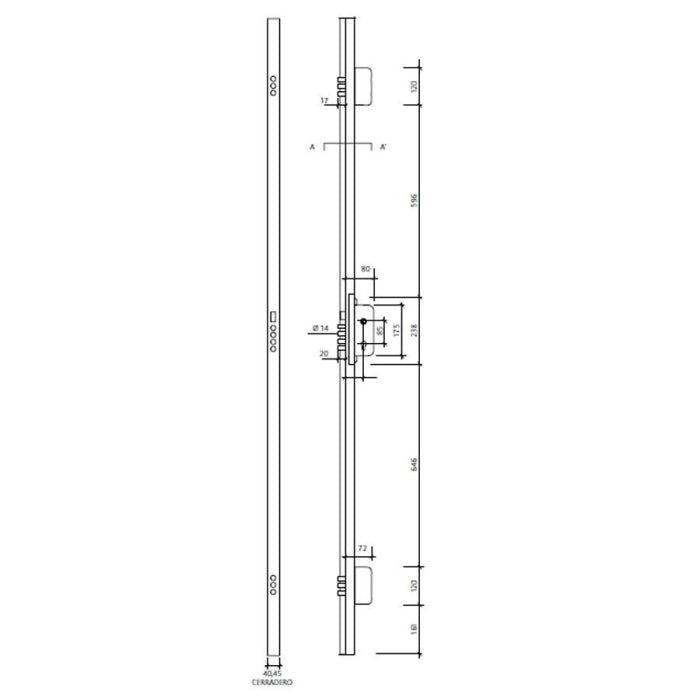 Cerradura Seguridad 40mm Cromo Izquierda CANB346IAC TESA