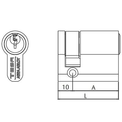 Cilindro de Seguridad TE5 30x10 Niquel TESA