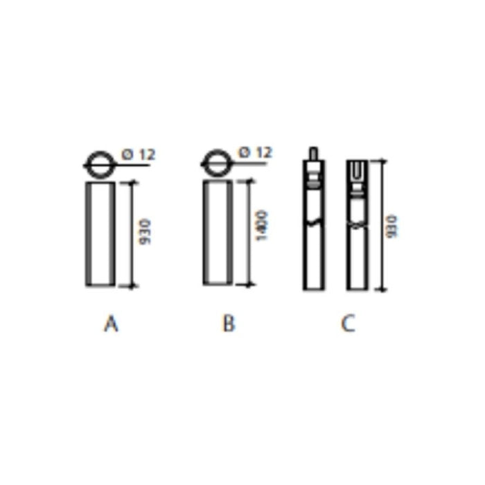 Barra Vertical Antipánico 3050 Negro TESA