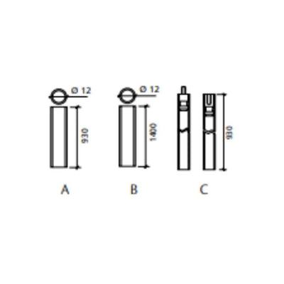 Barra Vertical Antipánico 3050 Negro TESA