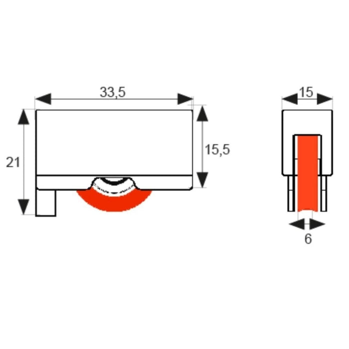 Rodamiento Nylon ENDASA CLL RD10 68208 MICEL
