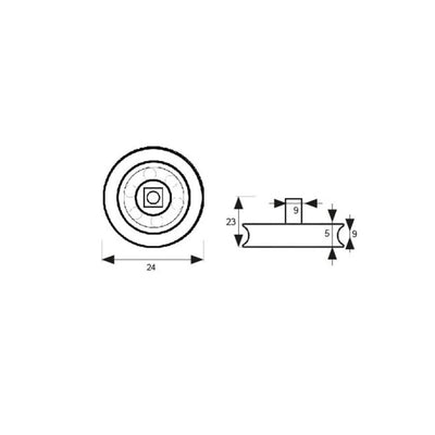 Rodamiento Mampara Tubo con Tornillo RD2 24mm 68223 MICEL
