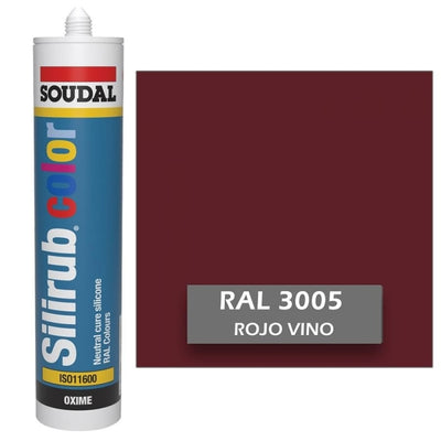 Silicona de Color Rojo Vino RAL 3005 Neutra SOUDAL
