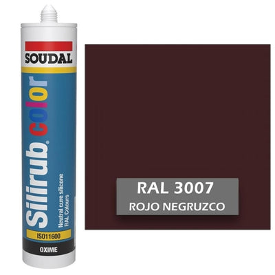 Silicona de Color Rojo Negruzco RAL 3007 Neutra SOUDAL