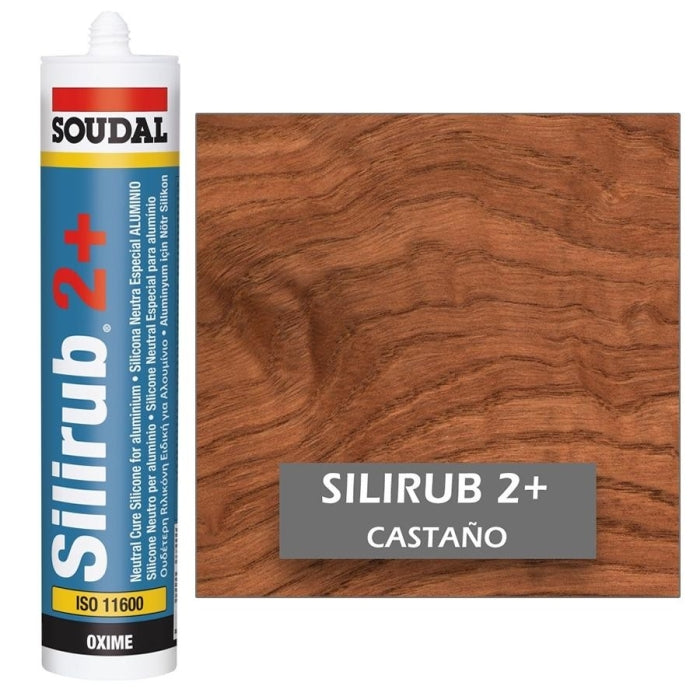 Silicona Neutra de Color CASTAÑO Silirub 2+ SOUDAL