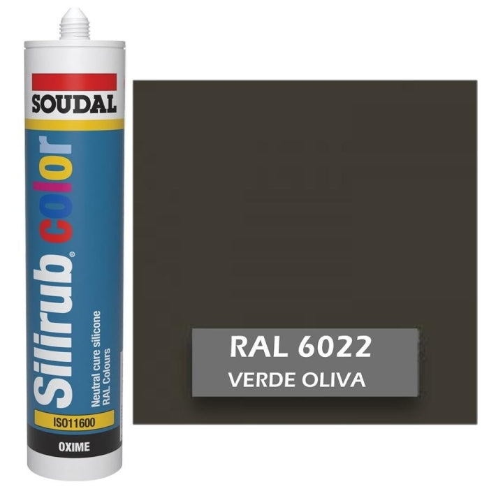 Silicona de Color Verde Oliva Pardo RAL 6022 Neutra SOUDAL