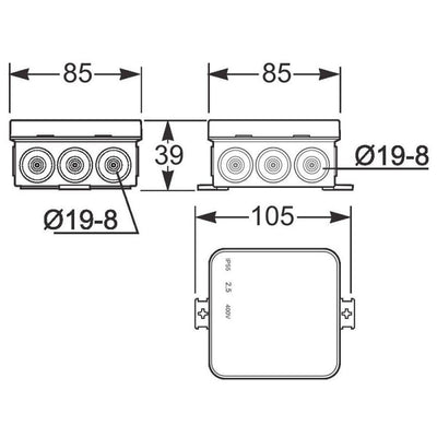 Caja Estanca 85x85x39 mm