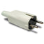 Clavija PVC Blanca Espiga  4,8 mm con TT Lateral, 16A/250V