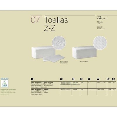 Toalla Secamanos Tipo Z MicroEncolada Caja (20X200UDS)