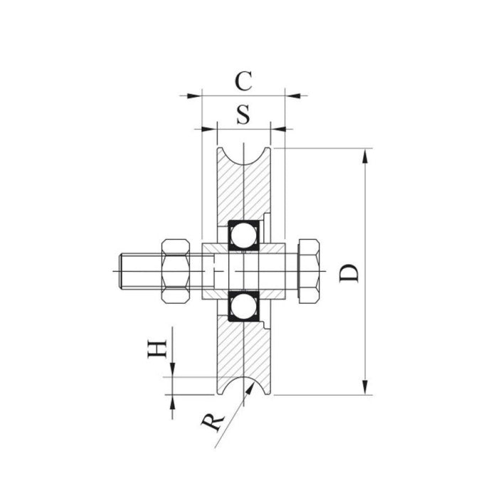 Polea para Puerta Corredera D80 R 20 ROANDI