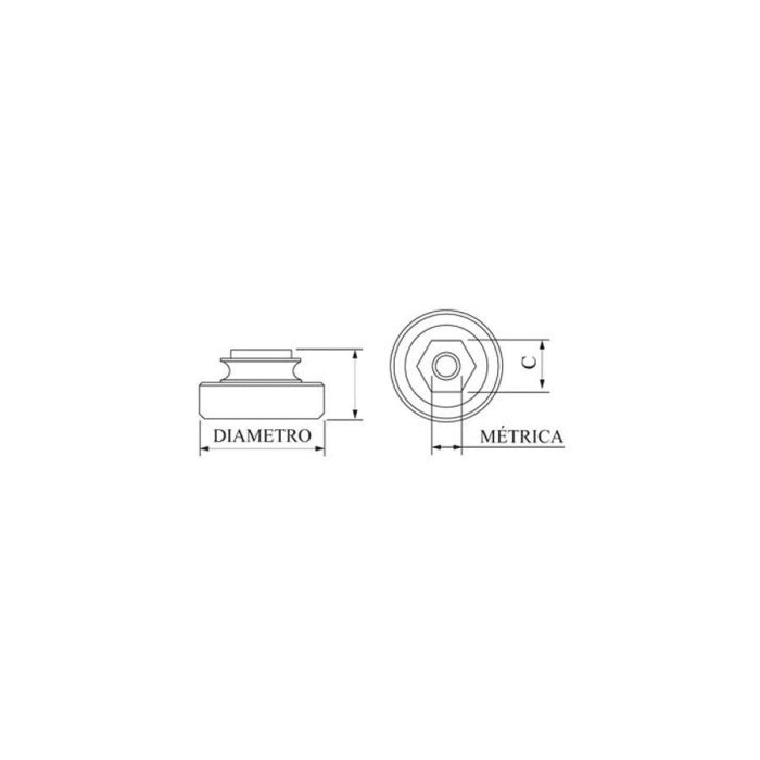 Rodillo Guía 62mm (U-70) M-16 para Puertas Correderas ROANDI