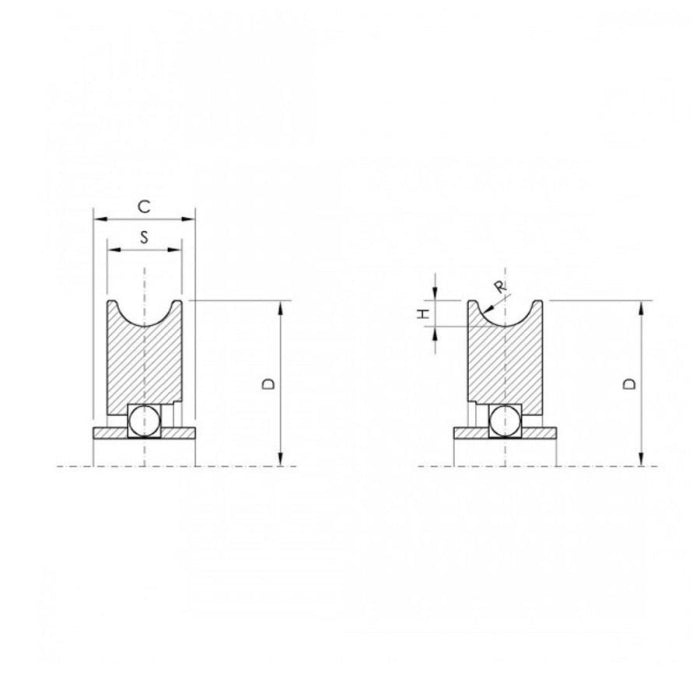 Rueda para Puerta Corredera 80mm Redondo M16 ROANDI