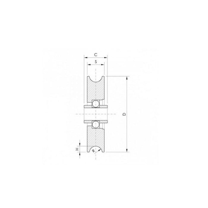 Rueda para Puerta Corredera D120 Canto Redondo M16 RUANDI