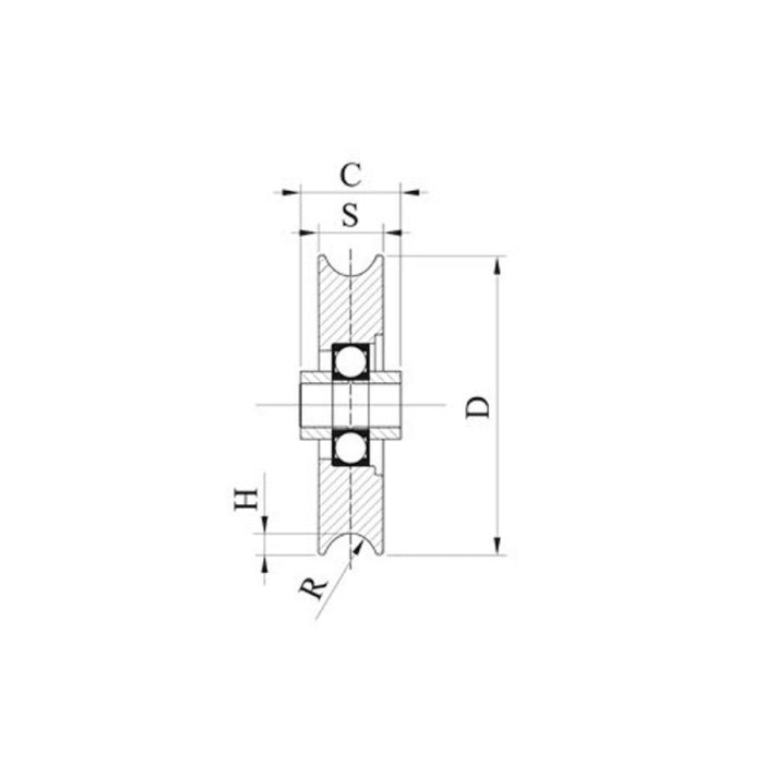 Polea para Puerta Basculante  C-10 60x10 M-14 ZINC ROANDI