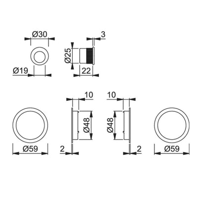 Set de Uñeros para Puerta Corredera Modelo 4920 HOPPE
