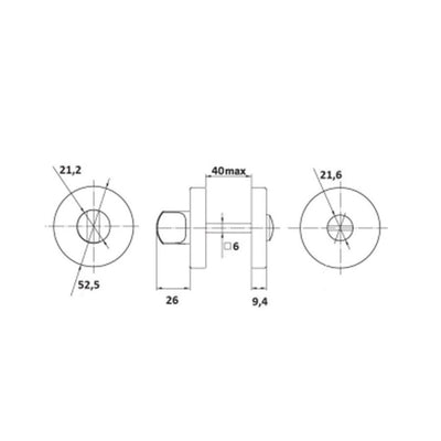 Set WC Condena-Descondena 52mm Mod. 8817 INOX BRASSOCHO