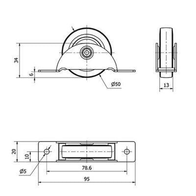 Rueda Cama Nido 50mm. 60Kg 1-0773 ALEX