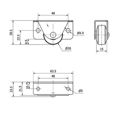 Rueda Cama Nido 30mm. 30Kg 1-0777 ALEX
