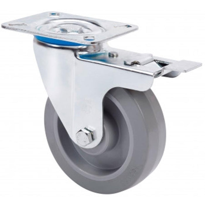 Rueda Goma Gris Freno 125mm 225Kg 2-3768 ALEX