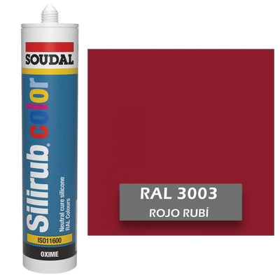 Silicona de Color Rojo Rubí RAL 3003 Neutra SOUDAL
