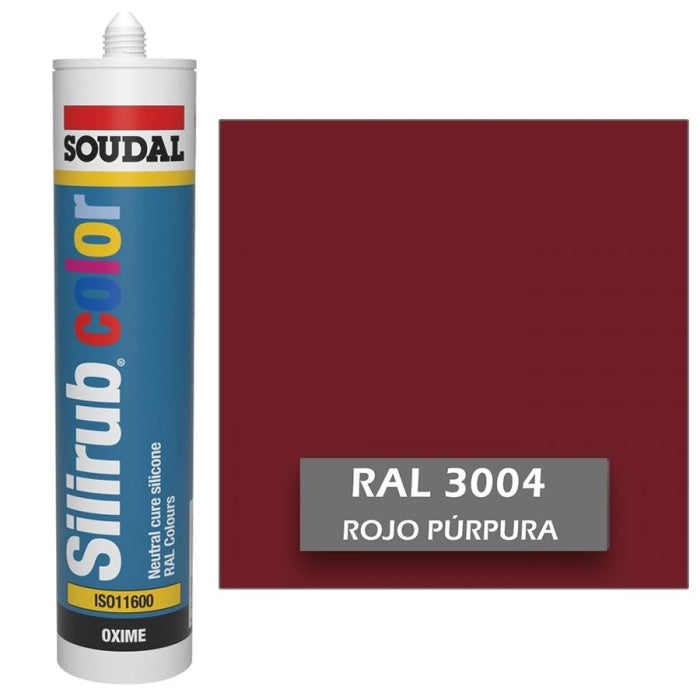 Silicona de Color Rojo Púrpura RAL 3004 Neutra SOUDAL