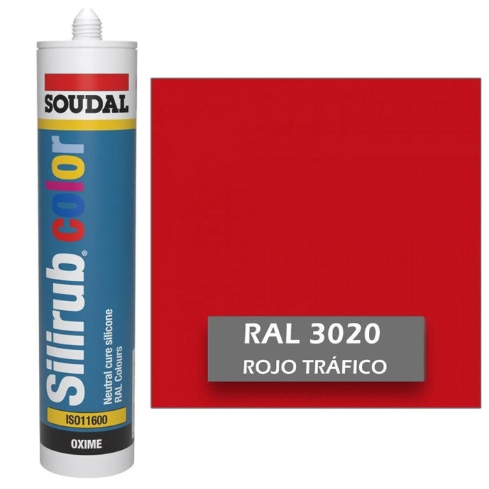 Silicona de Color RAL 3020 Rojo Tráfico Neutra SOUDAL