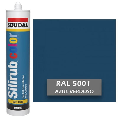 Silicona de Color Azul Verdoso RAL 5001 Neutra SOUDAL