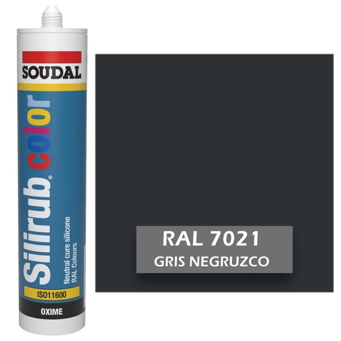 Silicona de Color Gris Negruzco RAL 7021 Neutra SOUDAL