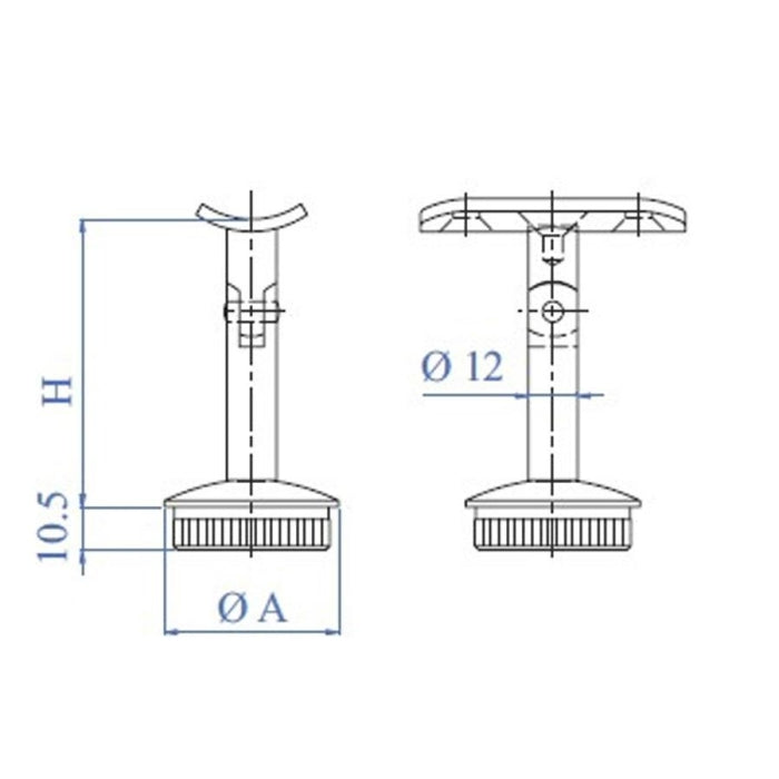 Soporte Pasamanos Regulable Tubo 42.4mm. E030/S IAM Design