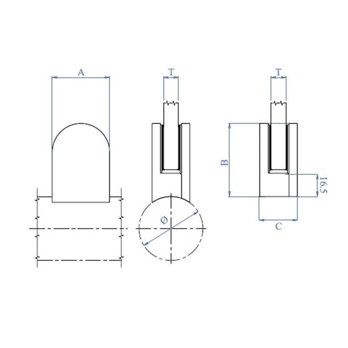 Pinza Acero Vidrio Superficie Plana E21000000 IAM Design