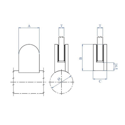 Pinza Acero Vidrio Superficie Plana E21000000 IAM Design