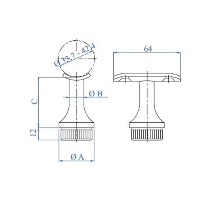 Soporte Pasamanos Tubo 42,4mm. E0102 IAM Design