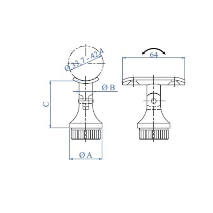 Soporte Pasamanos Regulable Tubo 42,2mm. E0104 IAM Design