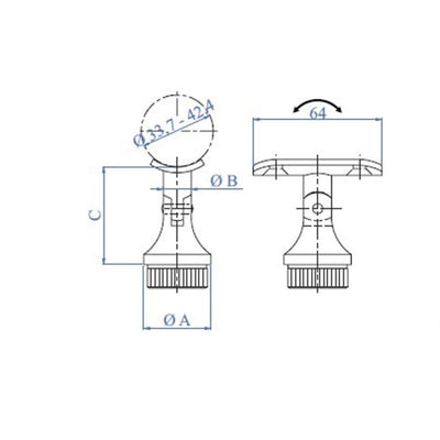 Soporte Pasamanos Regulable Tubo 42,2mm. E0104 IAM Design