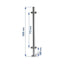 Poste 1000mmX42,4 + 2+2 Pinzas Vidrio 90º  8 Y 10mm. EC24204P90 IAM Design