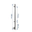 Poste 1200X42,4 + 2 Pinzas Vidrio Mano Izquierda ED24202PSX IAM Design