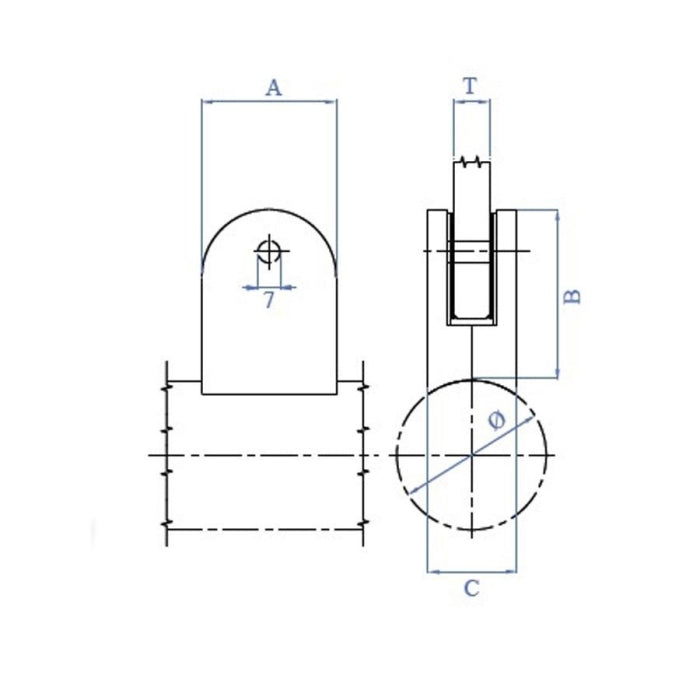 Pinza Acero Vidrio Redonda Plana E0083 IAM Design