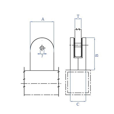 Pinza Acero Vidrio Rectangular Tubo 42,4mm. E0084 IAM Design