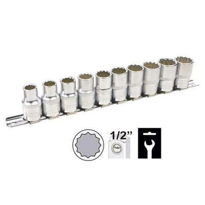 Juego Vasos 1/2" 12 Cantos 10 Piezas JBM