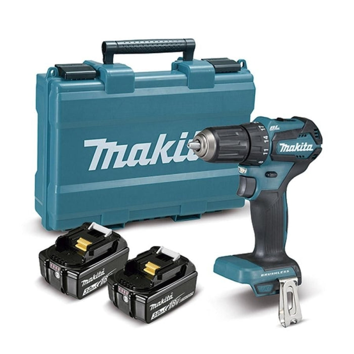 Taladro Atornillador + 2 Baterías 3,0Ah + Cargador 18V DDF483RFE MAKITA
