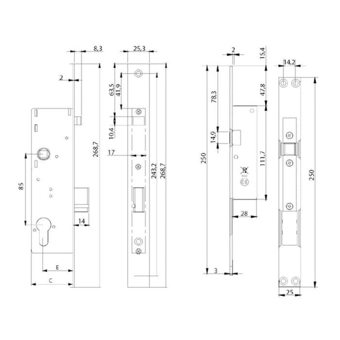 CERRADURA ELECTRORETRACTIL TCP20 TESA