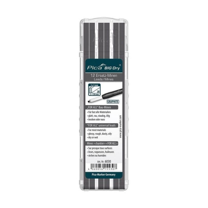 Estuche de 12 Minas BIG-Dry Grafito PICA 6030
