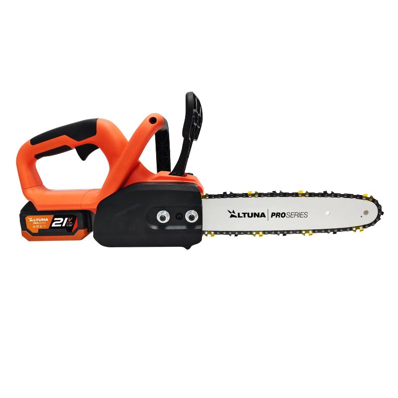 Motosierra a batería profesional ALTUNA AB1000 21 V 5 Ah 1000 W Brushless con 2 espadas