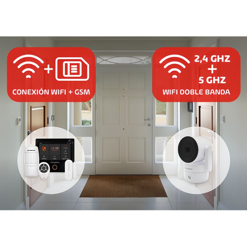 Pack Alarma WiFi + GSM Energeeks Protect Plus con Cámara WiFi 2,4/5 GHz Sentinel Pro 4 MP