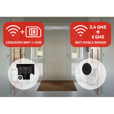 Pack Alarma WiFi + GSM Energeeks Protect Plus con Cámara WiFi 2,4/5 GHz Sentinel Pro 4 MP