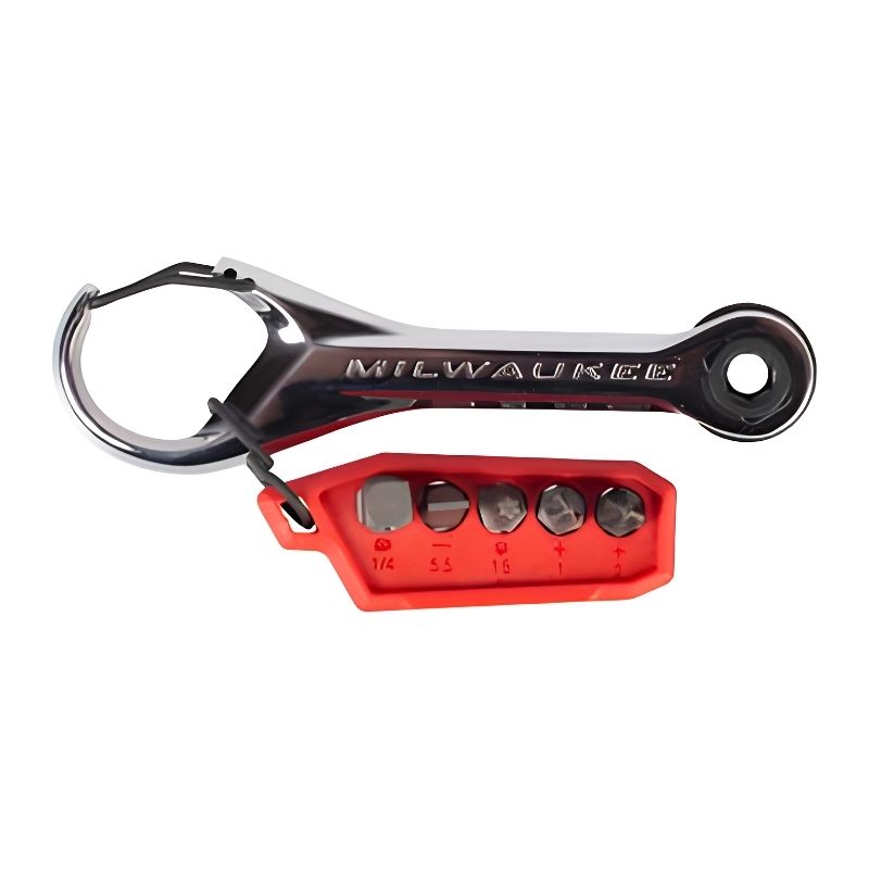 Micro Carraca Milwaukee 7 en 1 de 1/4" con Puntas y Adaptador - Ref. 4932498792