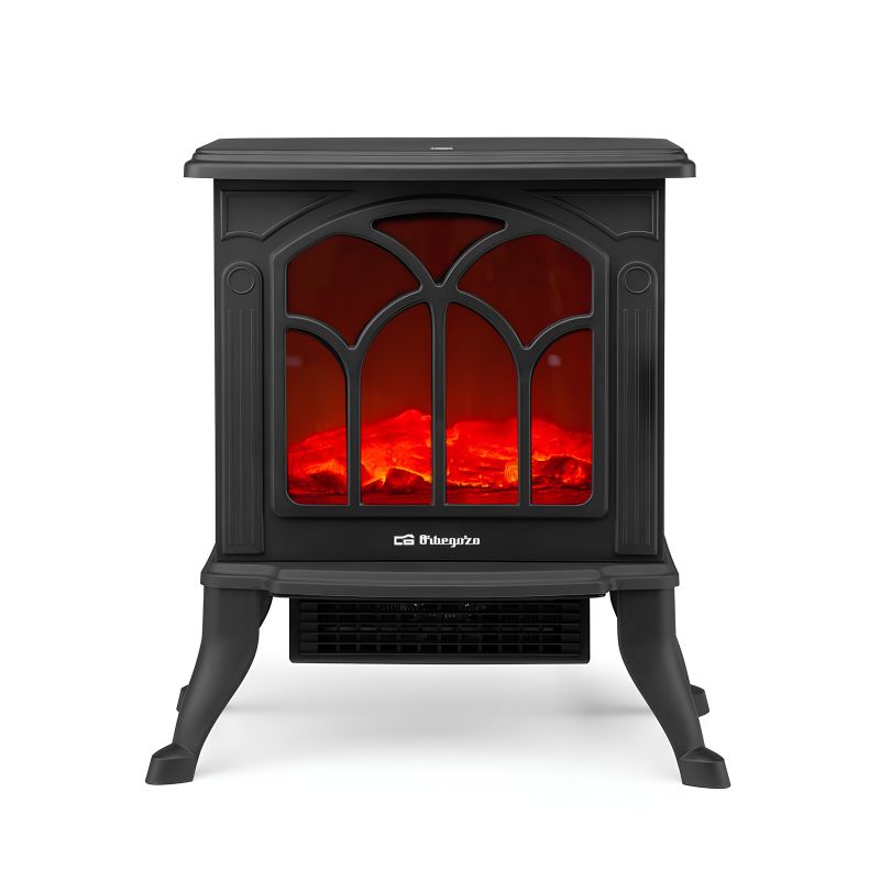 Chimenea Eléctrica Orbegozo CM 9020 1500 W con Efecto Fuego Real y Termostato