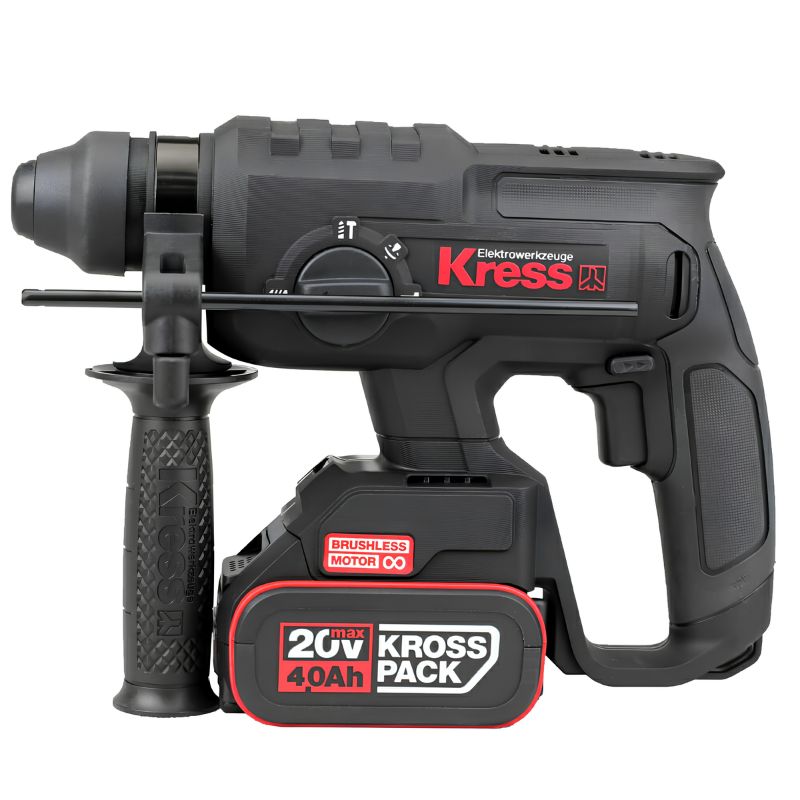 Martillo Perforador Kress KUC60.2 Brushless 20 V 4,0 Ah con 2 Baterías y Maletín