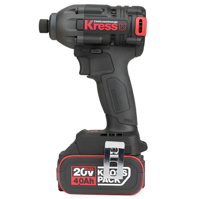 Atornillador de Impacto Brushless Kress KUB60.2 20 V 4,0 Ah 230 Nm con 2 Baterías y Maletín